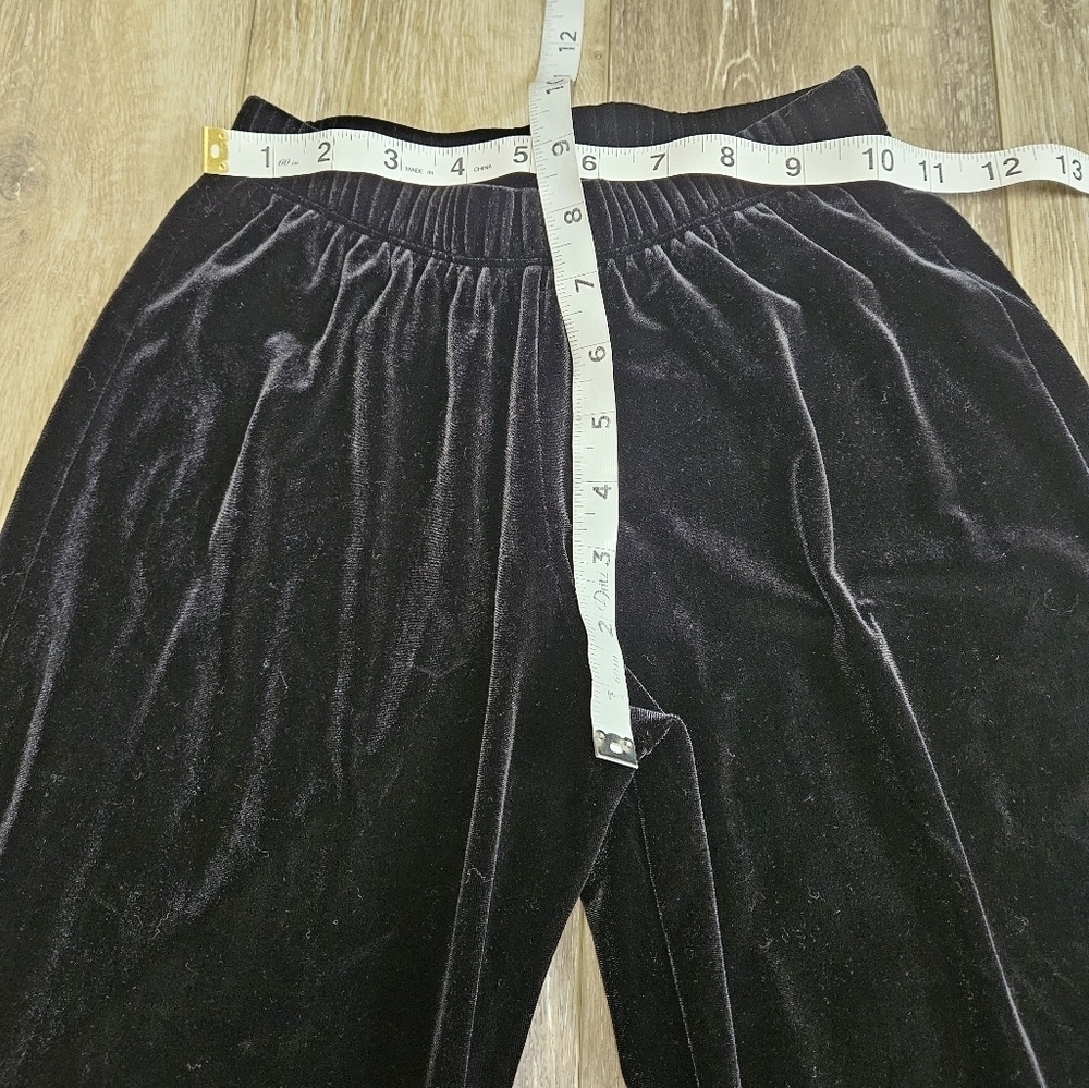 Danskin Y2K Vintage Velvet Velour Pants Black Women's Small Dance Team Classic - Picture 3 of 7